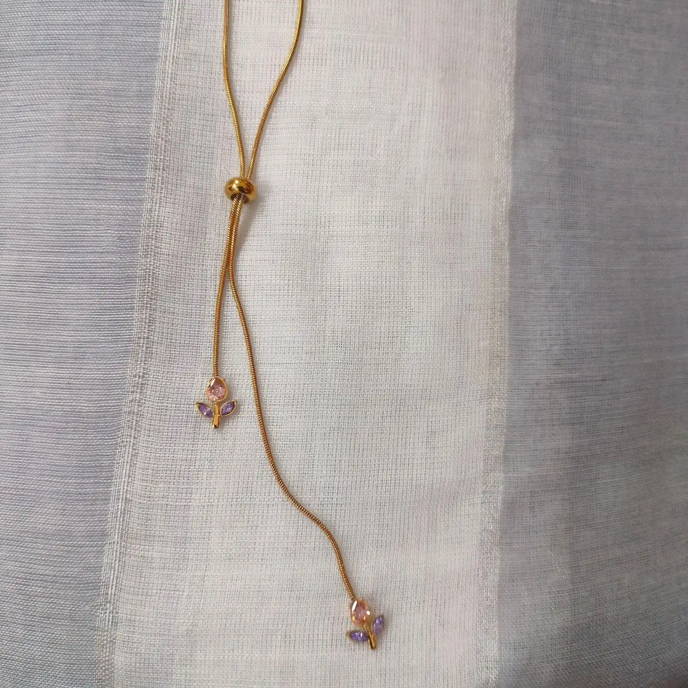 Anti Tarnish Chain with cute flower 2