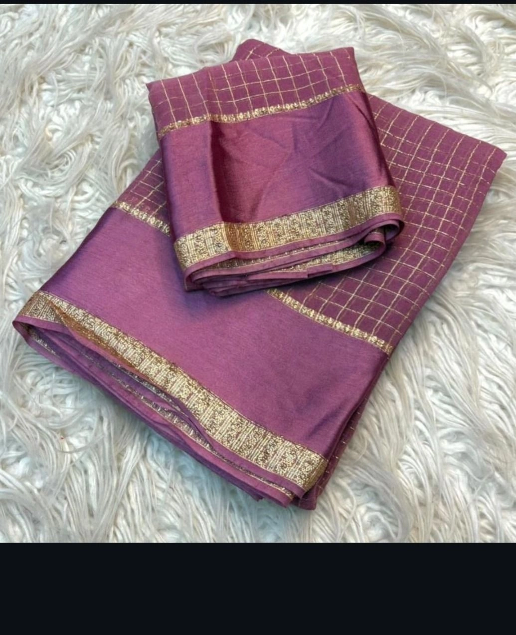 Trendy Viscose Georgette checked Jari saree 1