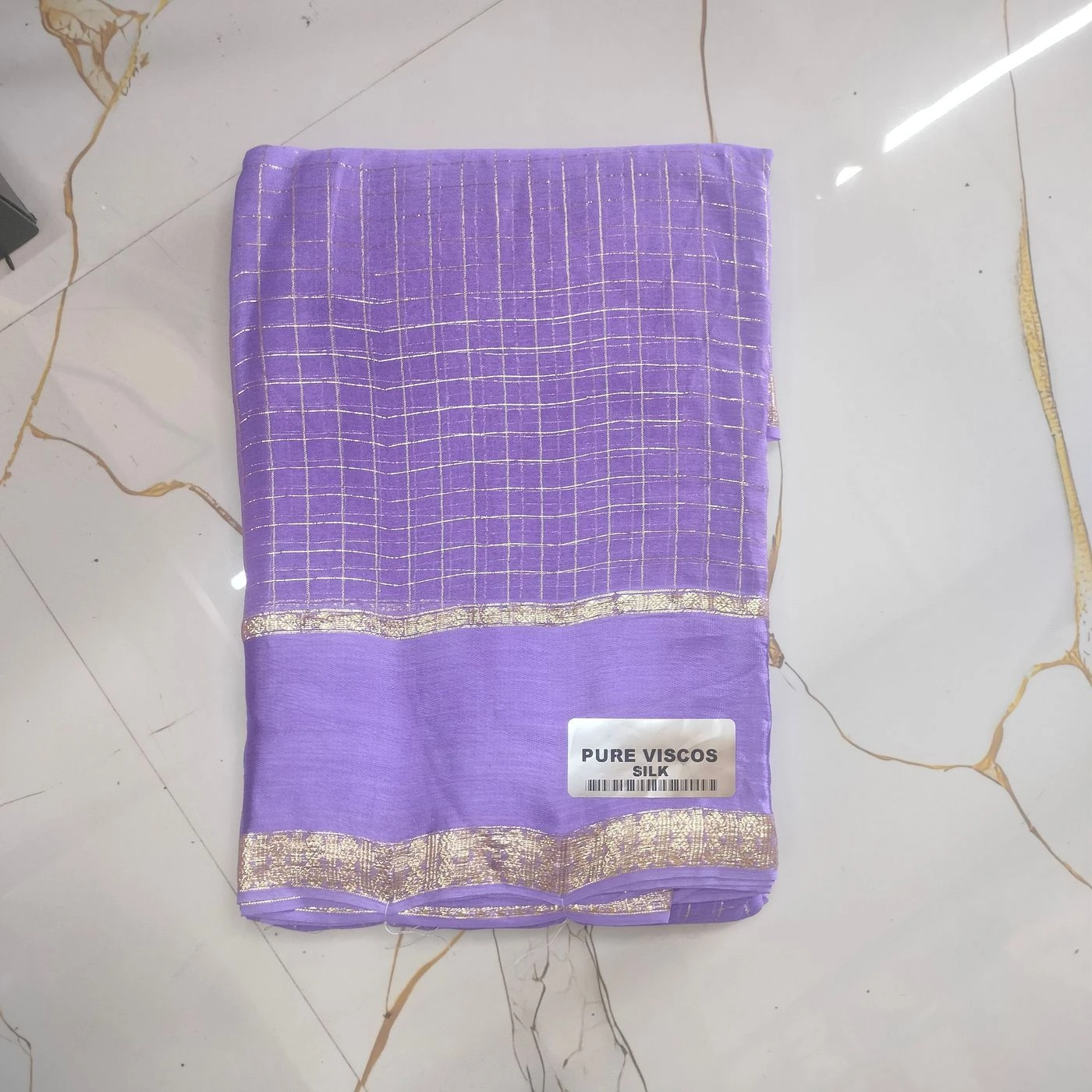 Trendy Viscose Georgette checked Jari saree 3