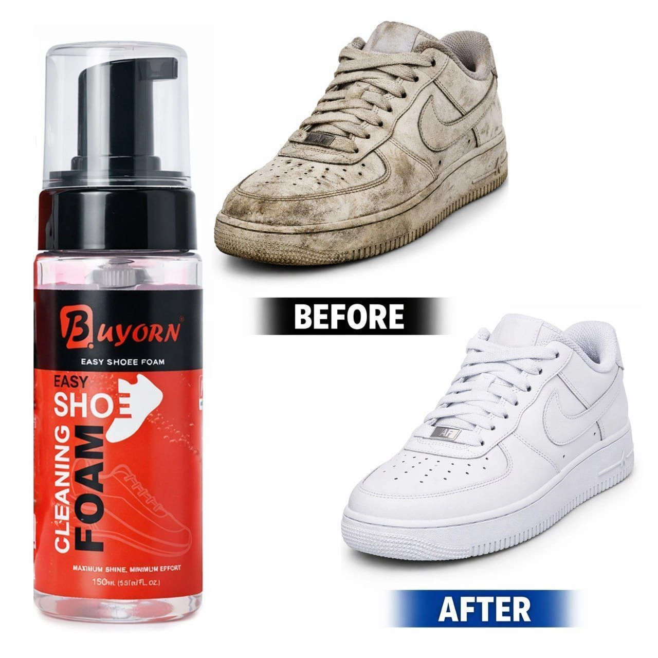 Shoe Cleaning Kit with Foam Cleaner & Medium Brush