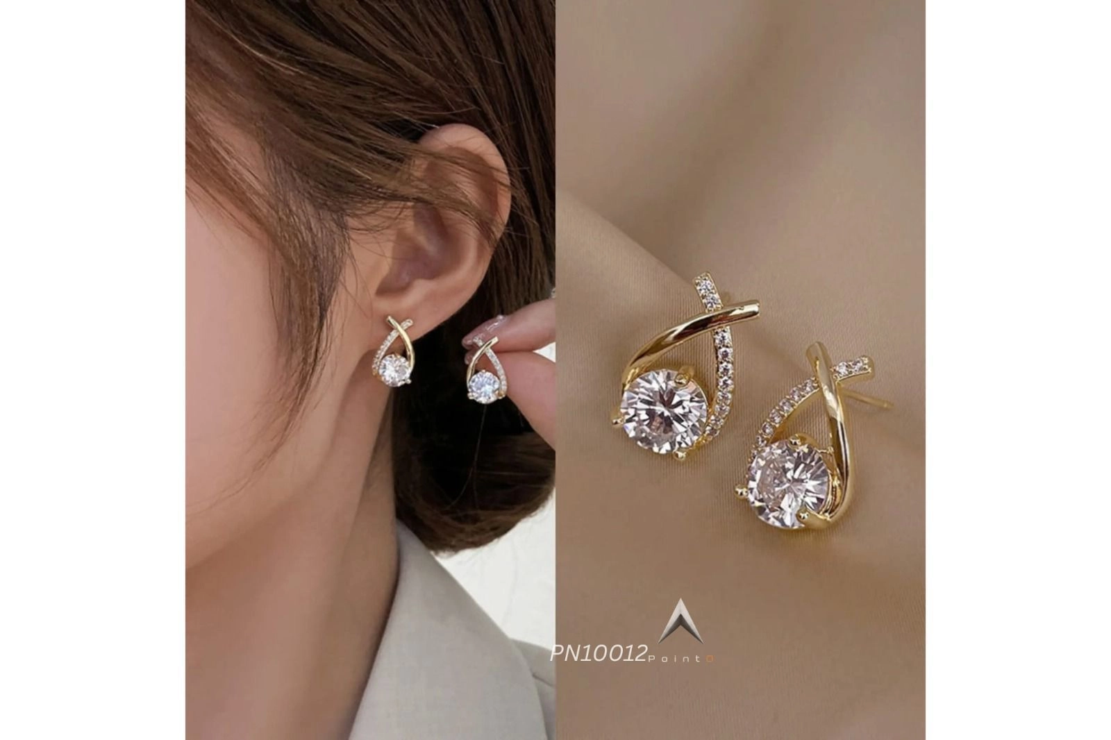 Classic Exquisite Diamond Cross Earrings Water Drop
Shape Zircon Alloy Earring Fishtail Teardrop Stud
Earrings for Women