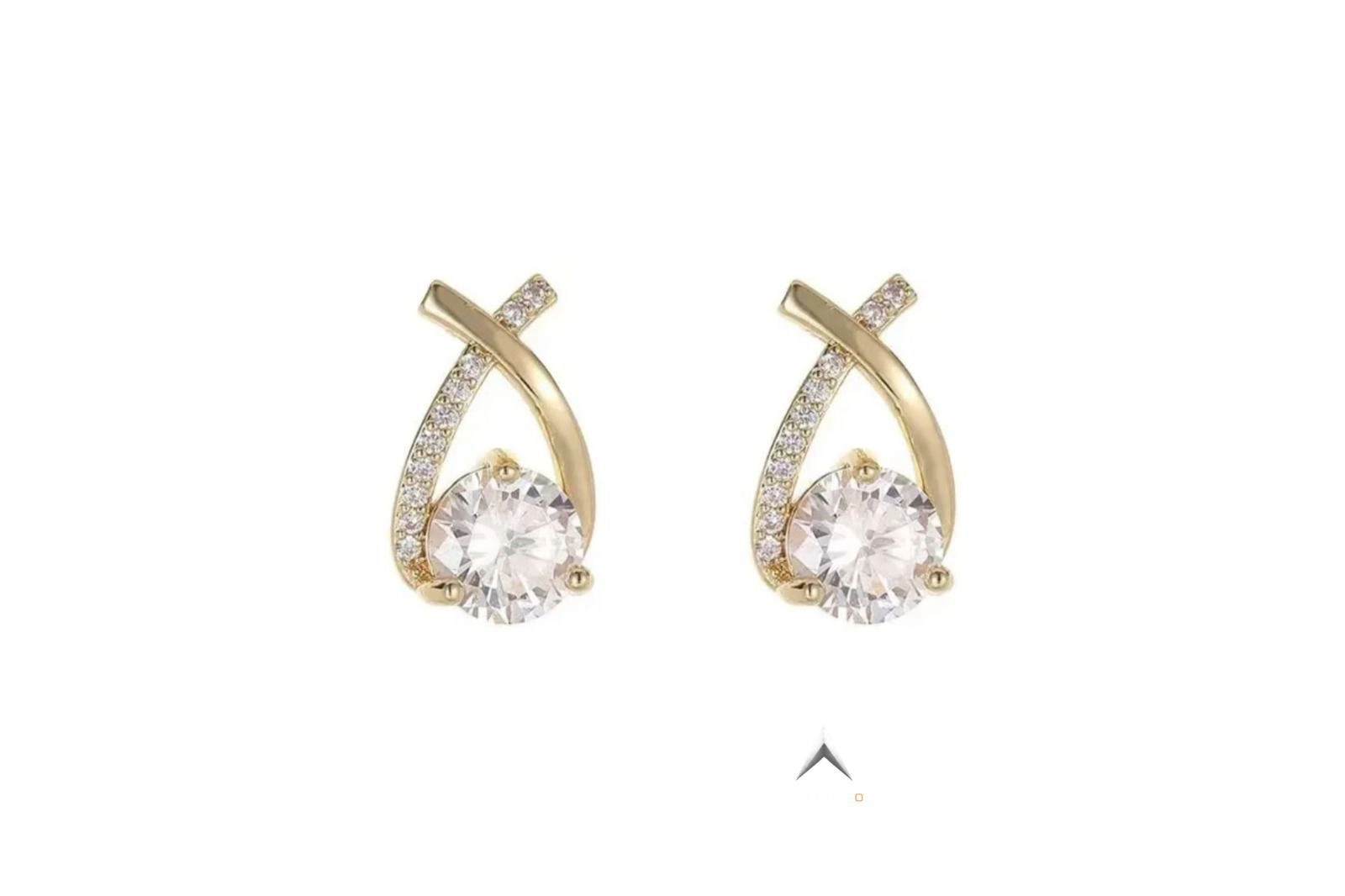 Classic Exquisite Diamond Cross Earrings Water Drop
Shape Zircon Alloy Earring Fishtail Teardrop Stud
Earrings for Women 3