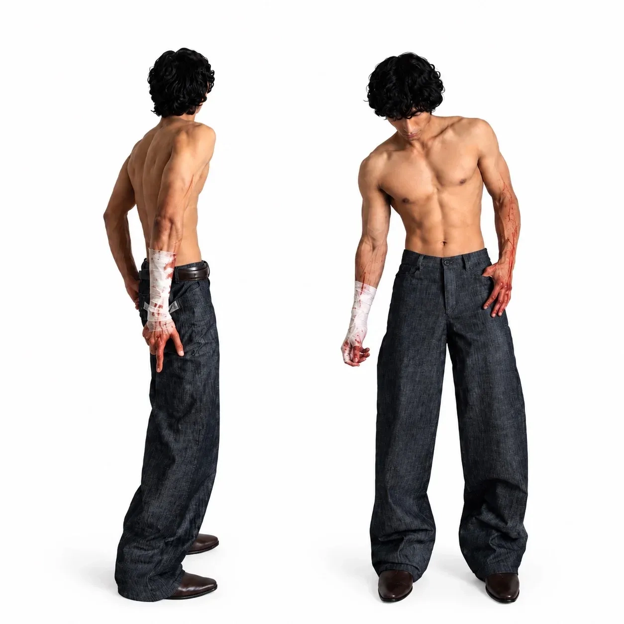Raw indigo denim