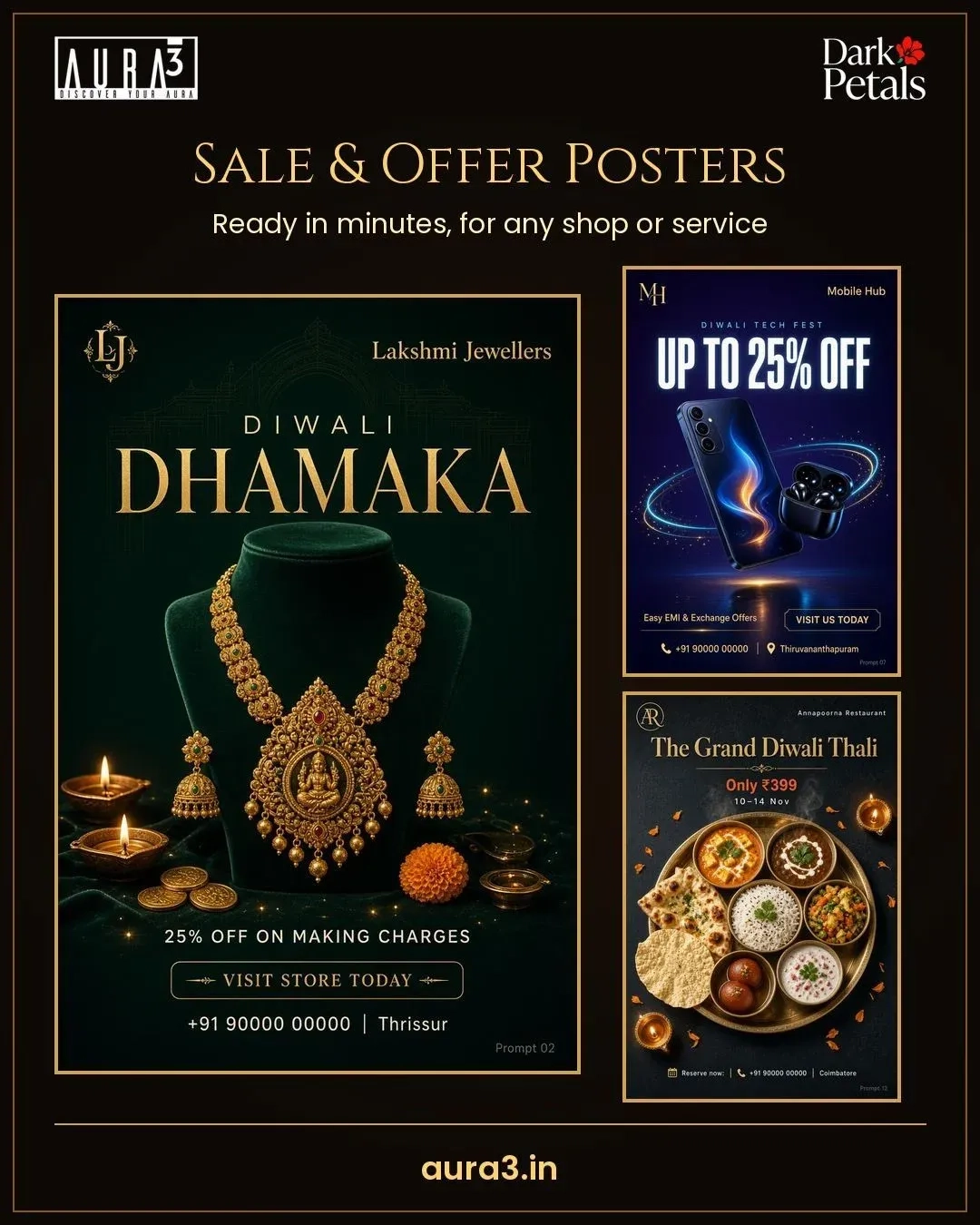Diwali Business Poster Prompts – 50 Ready AI Prompts for Small Businesses 2