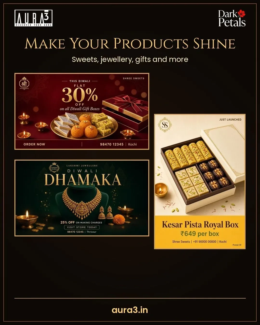 Diwali Business Poster Prompts – 50 Ready AI Prompts for Small Businesses 3
