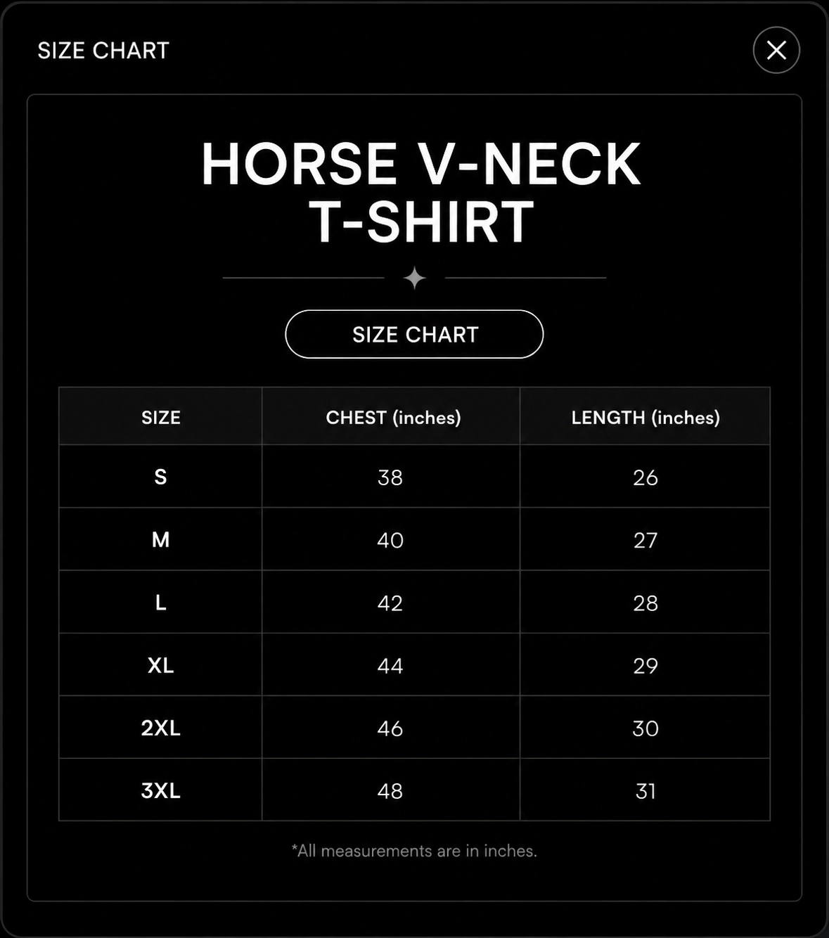 Size chart