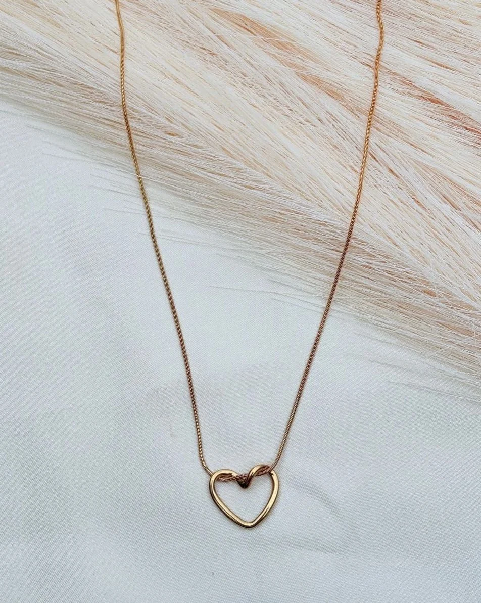 Hollow Heart Pendant Chain