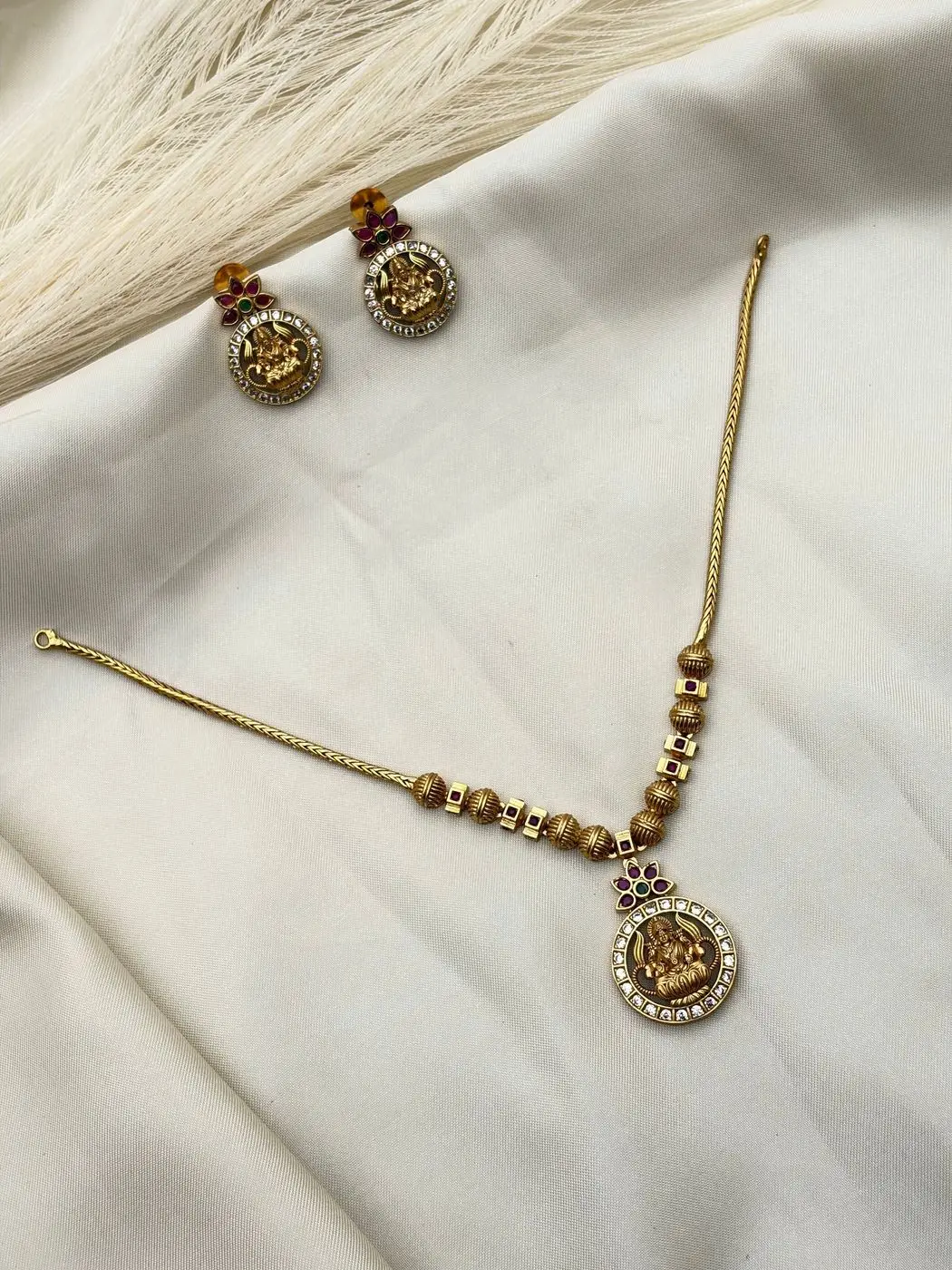Gold replica Lakshmi Necklace