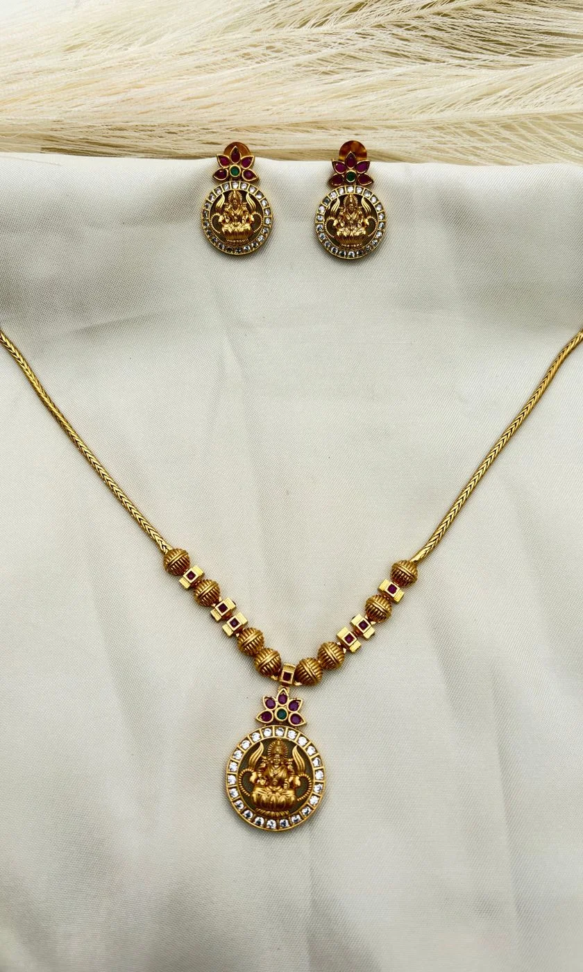 Gold replica Lakshmi Necklace