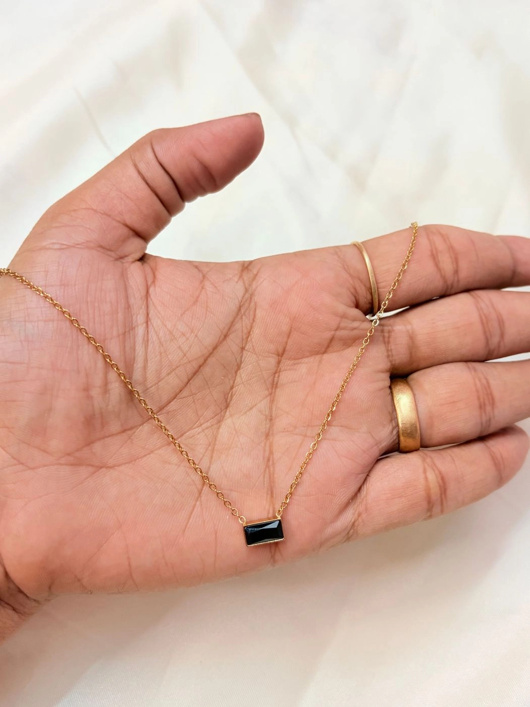 Baguette Black Pendant Chain