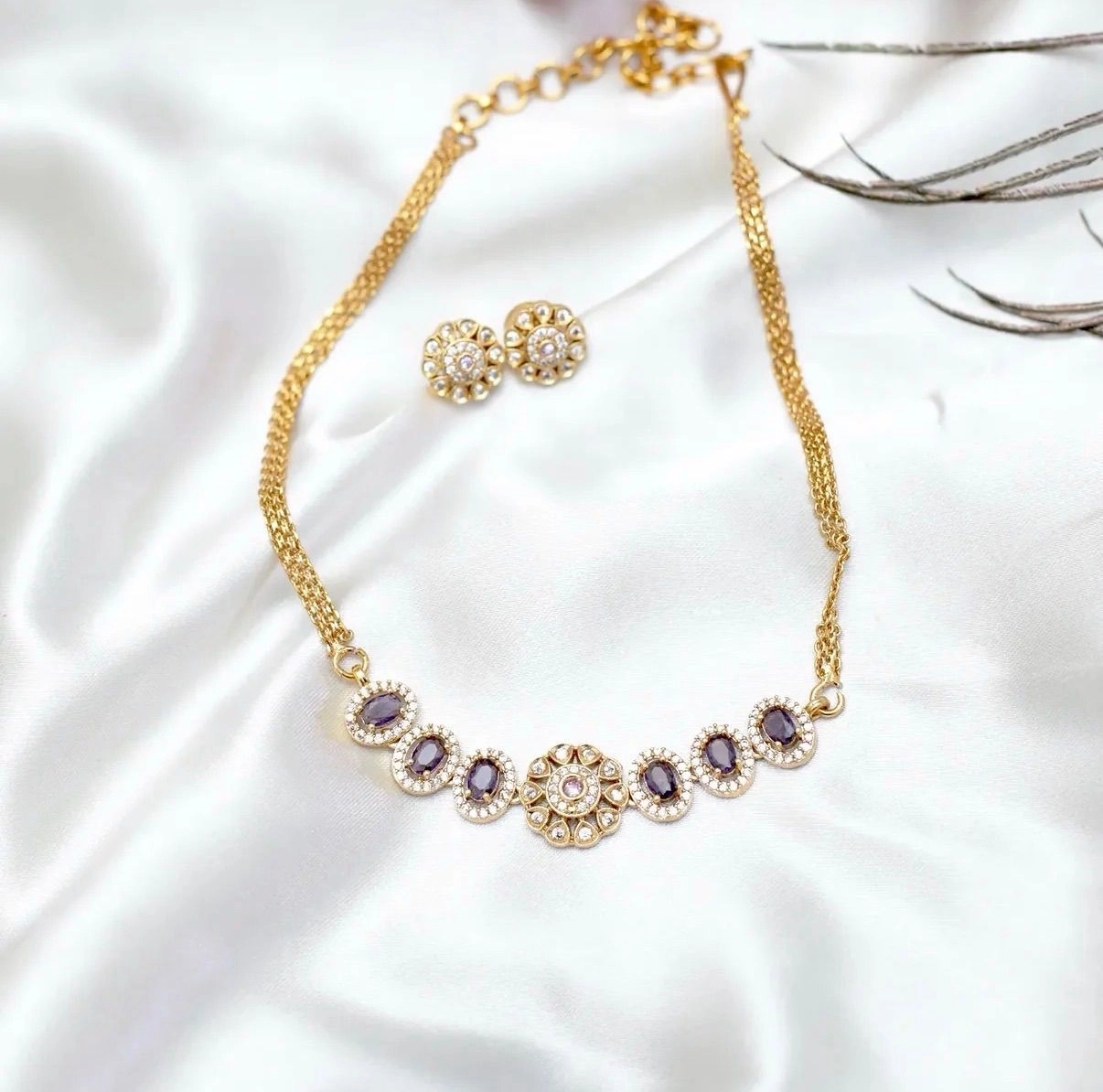 Aurelia Purple Stone Choker
