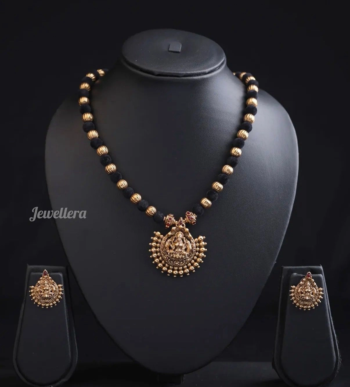 Lakshmi Black beaded Haram