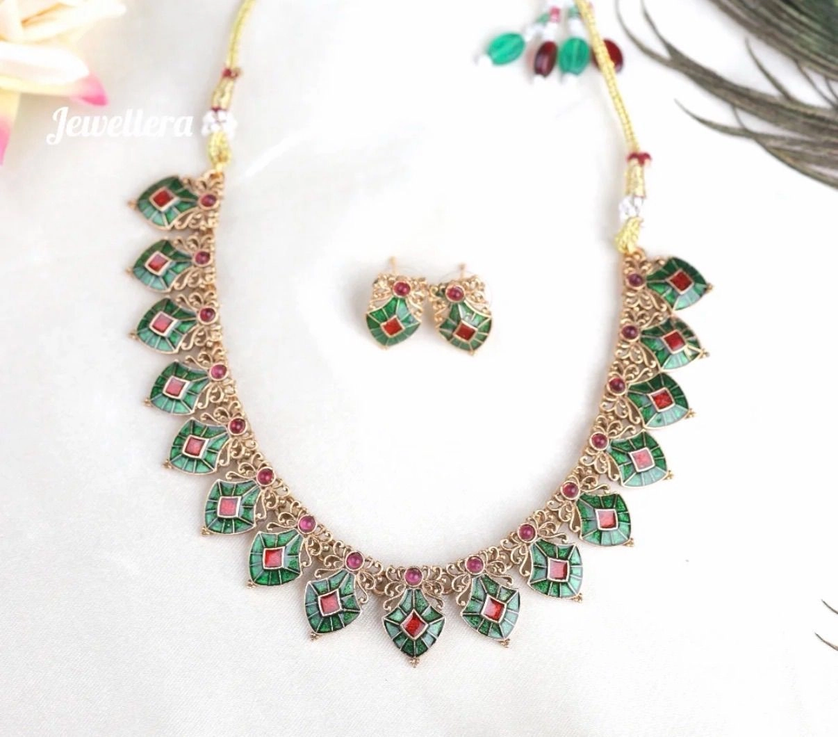 Meenakari Leaf Choker