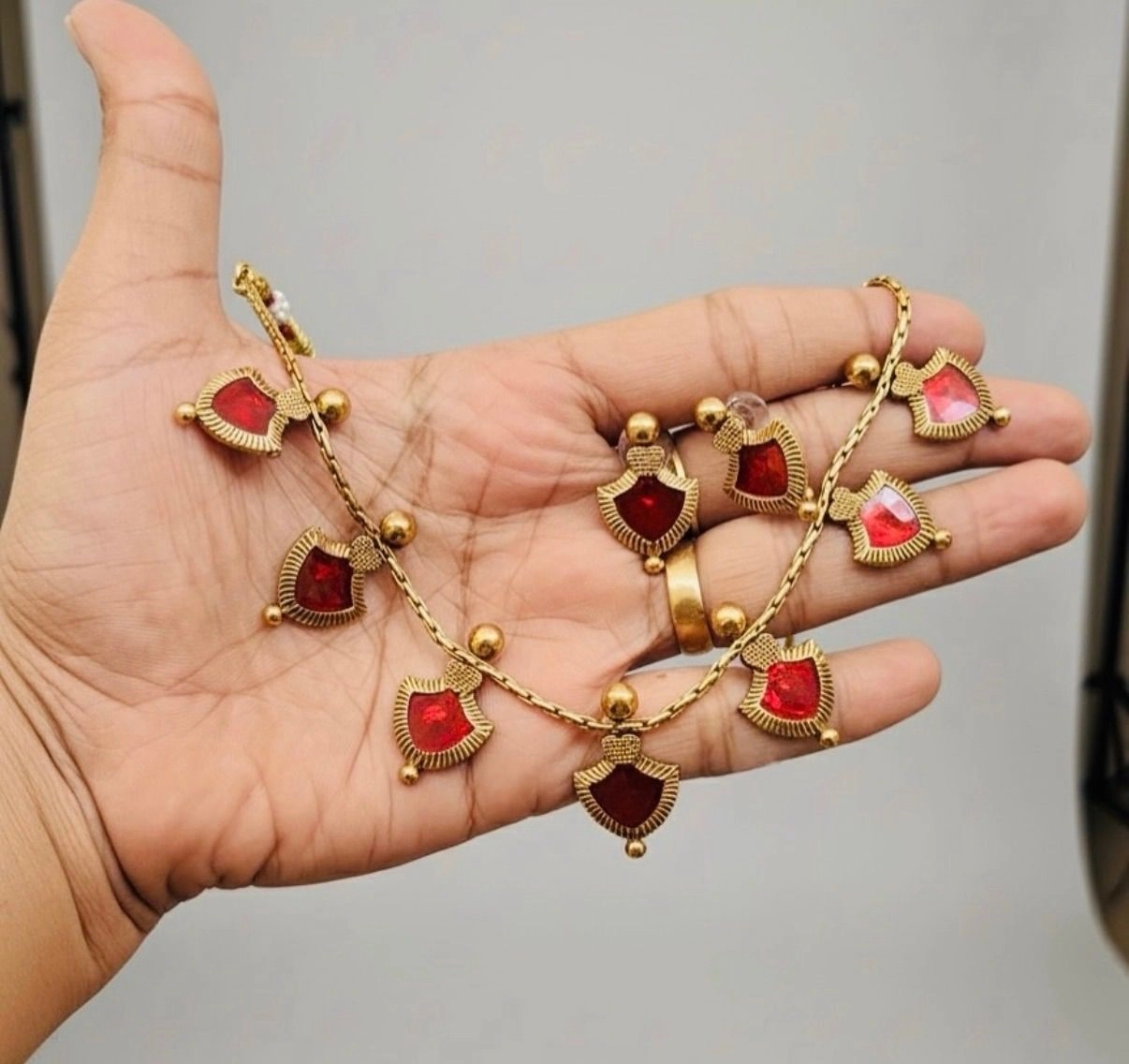 Red Shield Necklace