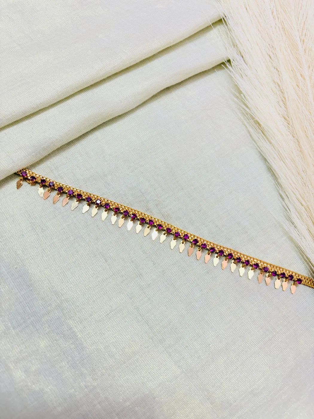 Elakkathali Single Layer With Pink Stone