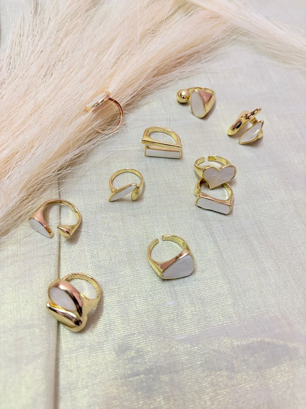 White Enamel Rings 1