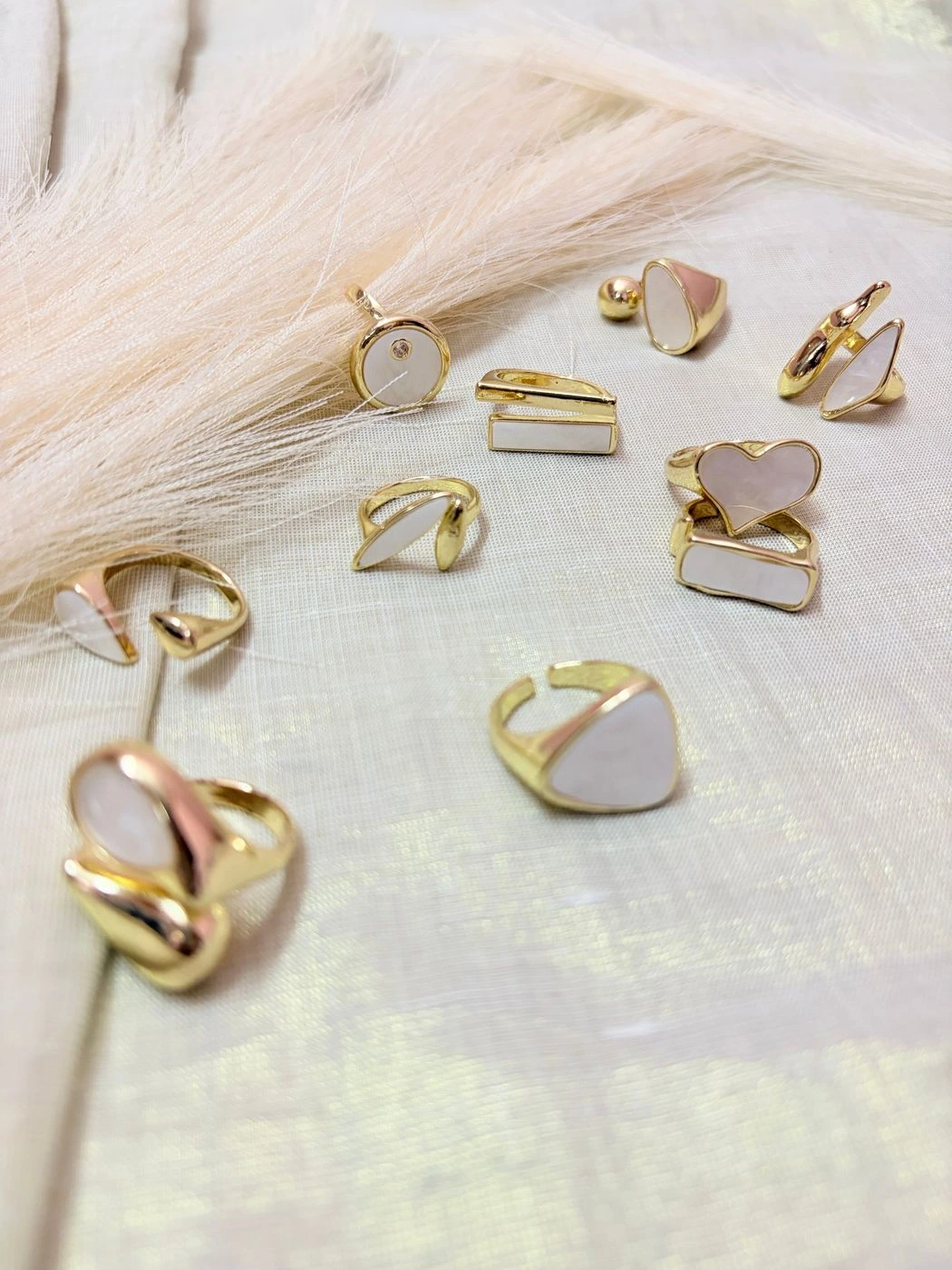 White Enamel Rings 2