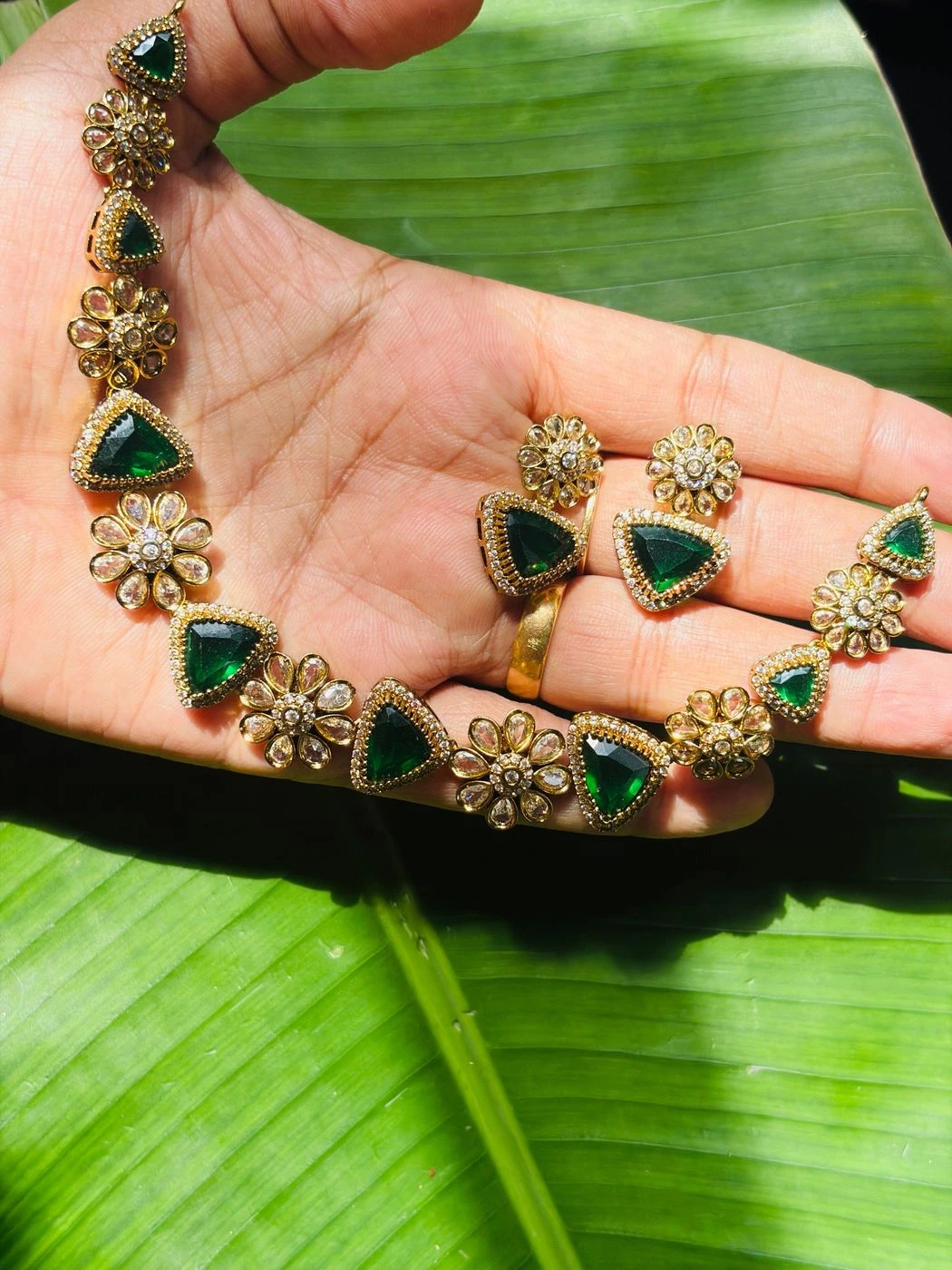Floral AD Stone Necklace