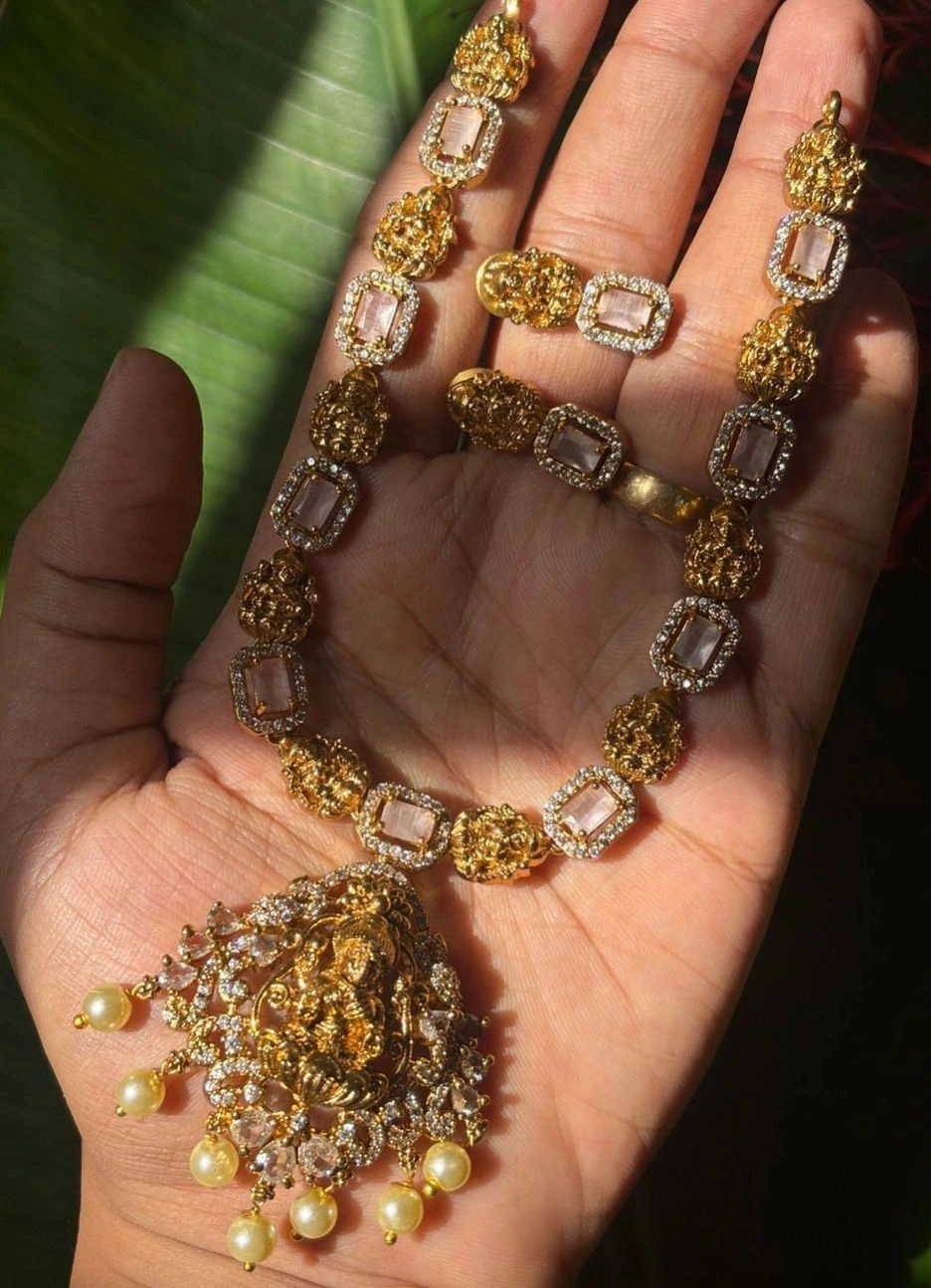 AD Stone and Lakshmi Motif Neckpiece