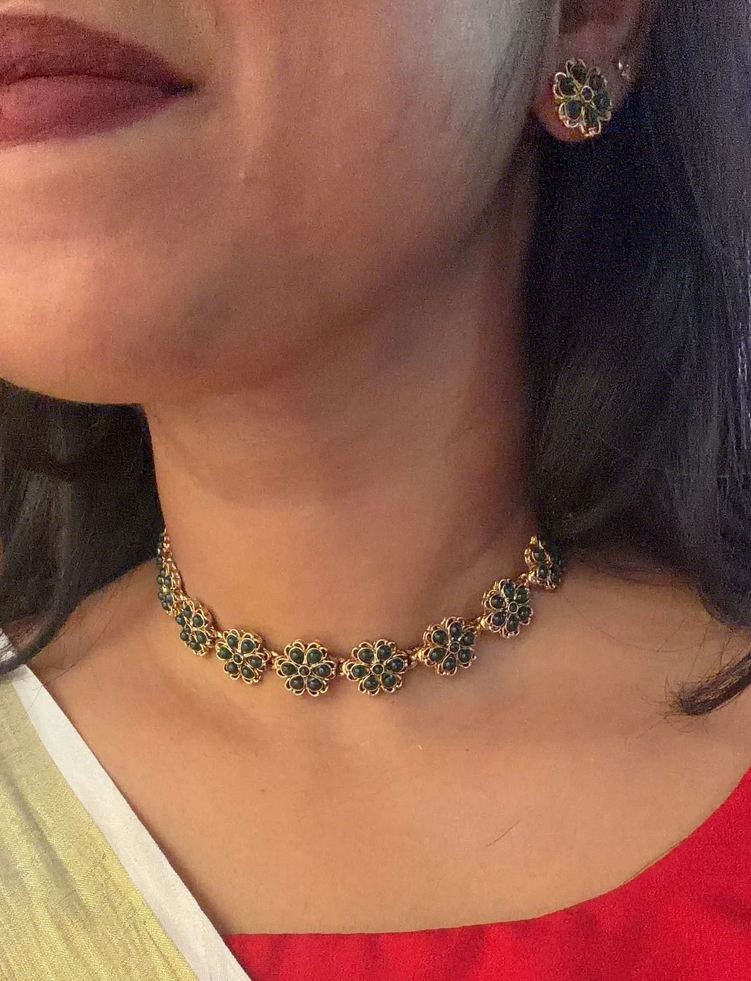 Emerald Floral Chain
