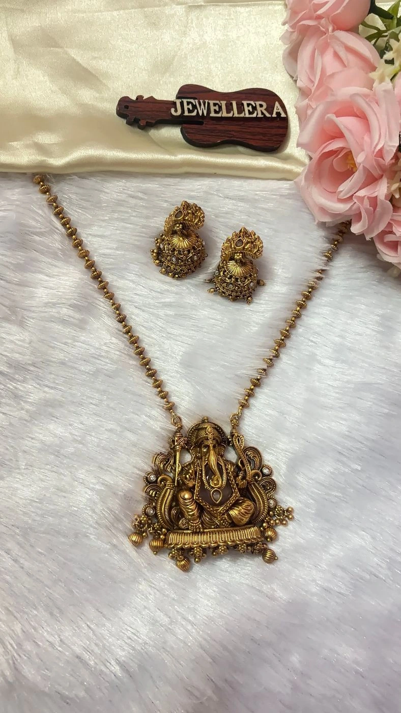 Ganesha Pink Pendant Haram 1