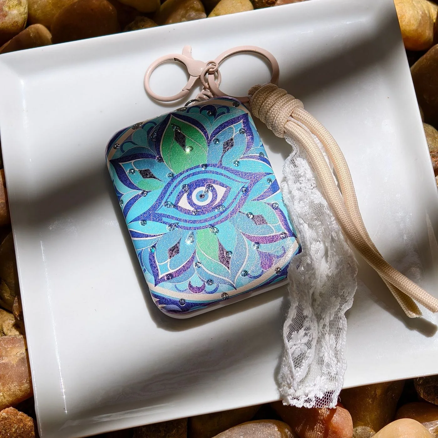 Evil Eye Foldable Mirror with charm 1