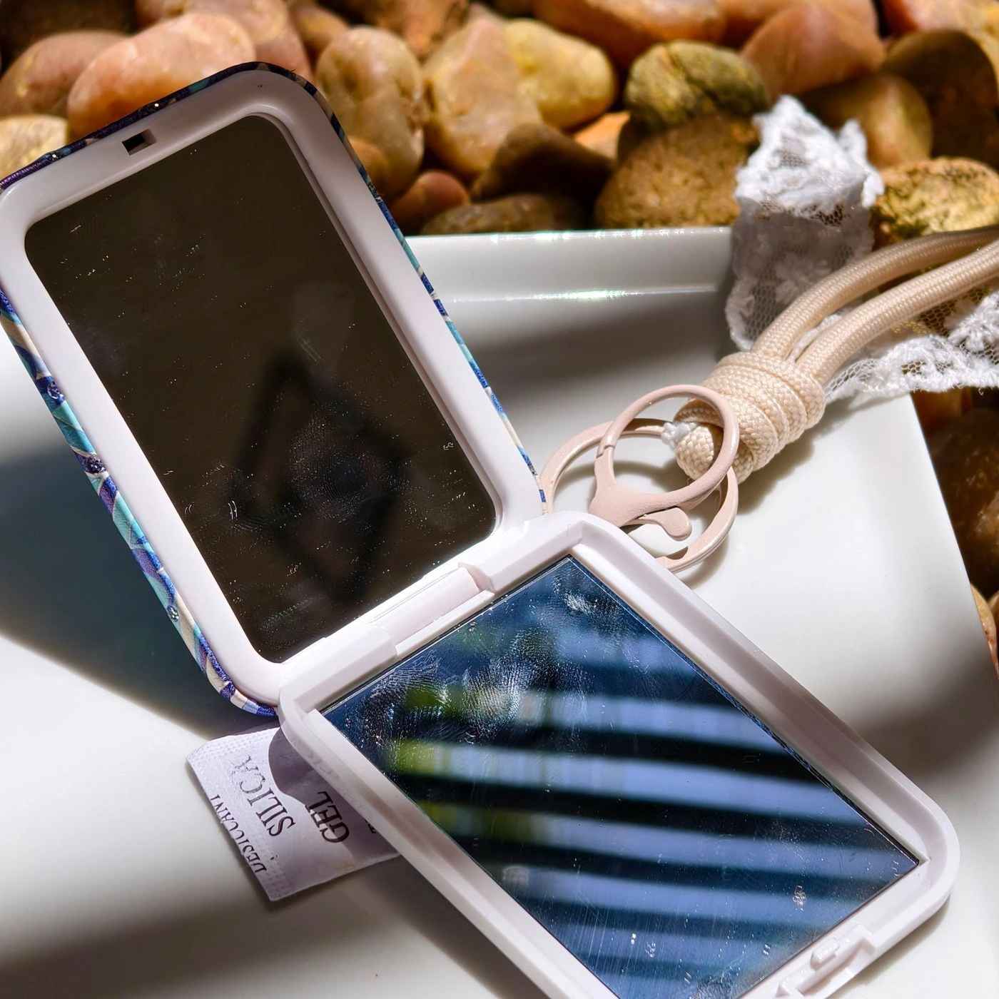 Evil Eye Foldable Mirror with charm 2