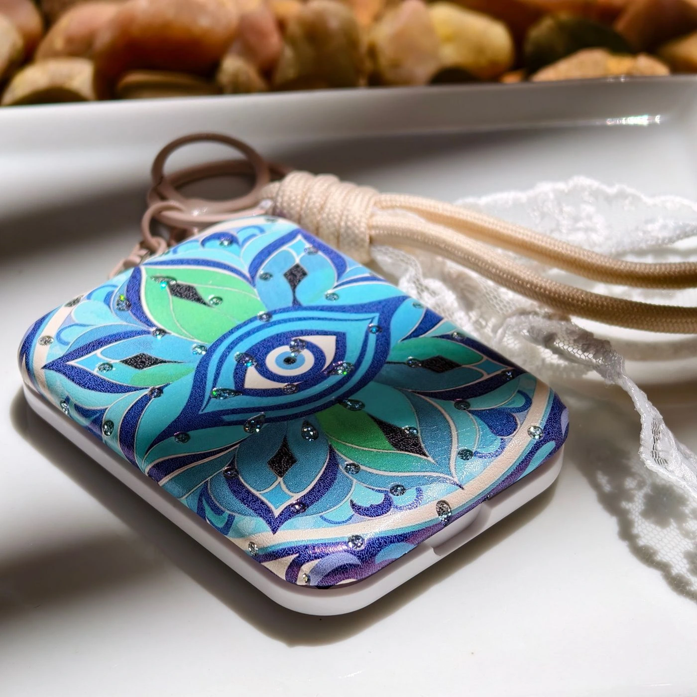 Evil Eye Foldable Mirror with charm 3