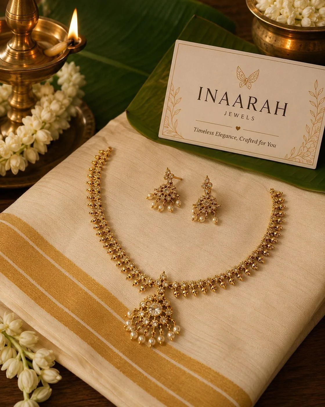Traditional AD Stone Necklace Set