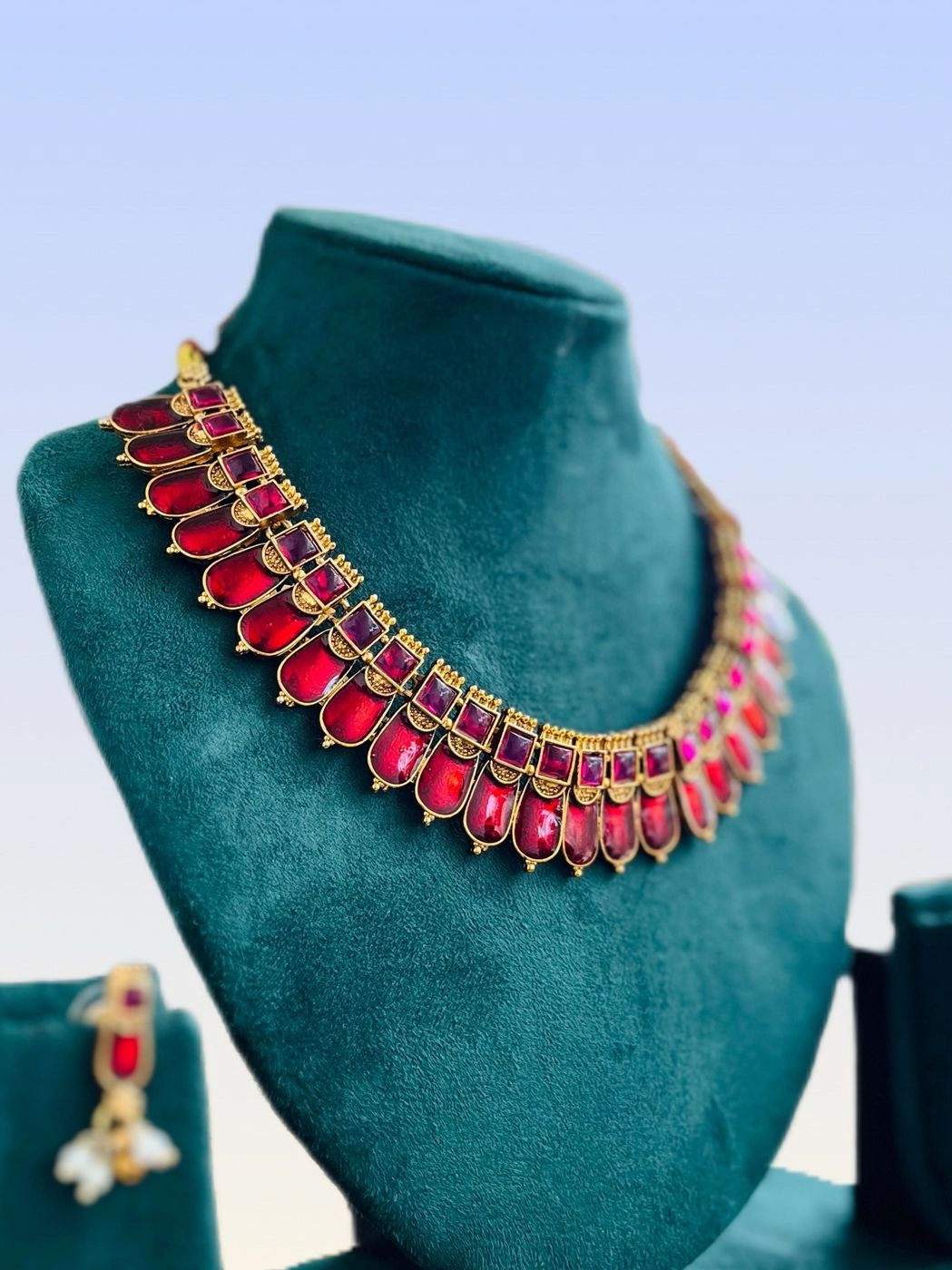 Red Palakka Choker Set 3