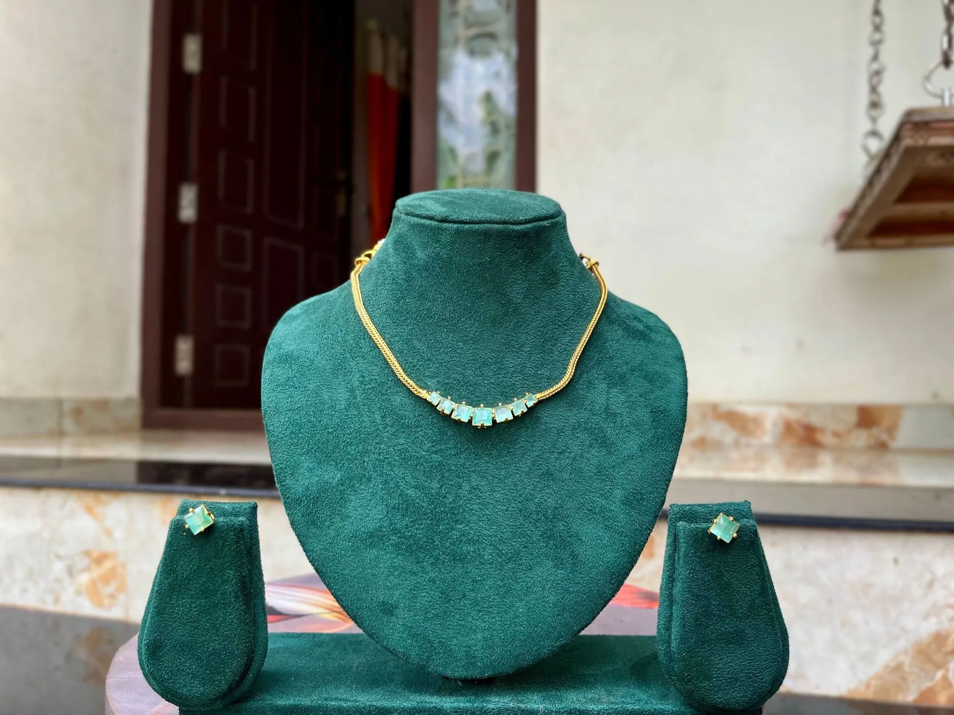 Ocean blue Stone choker 1