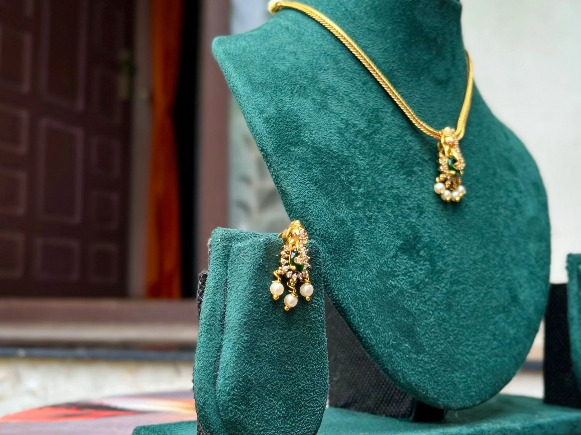 Green vinayaka choker 4