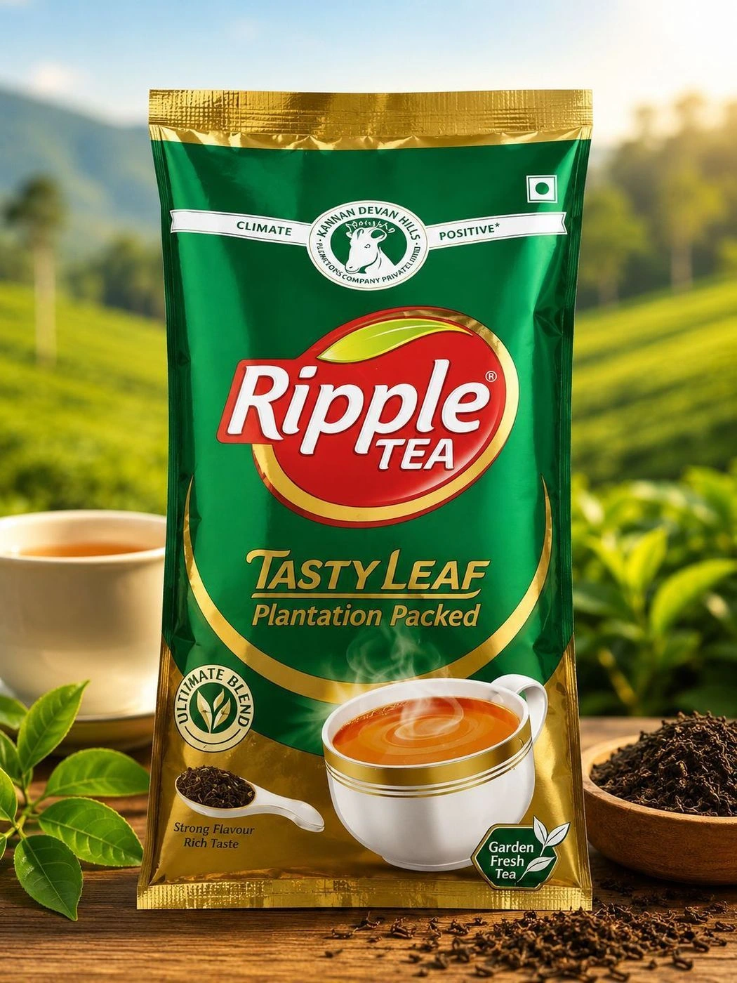 Ripple Tasty Leaf Tea – Premium Plantation Packed Munnar Tea (500 g) 1