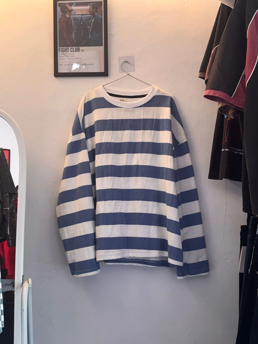 stripes tee blue(M-L)