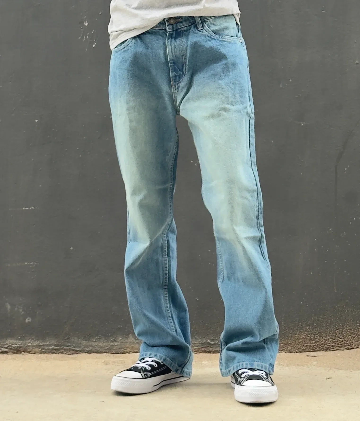 Dusty blue wide leg