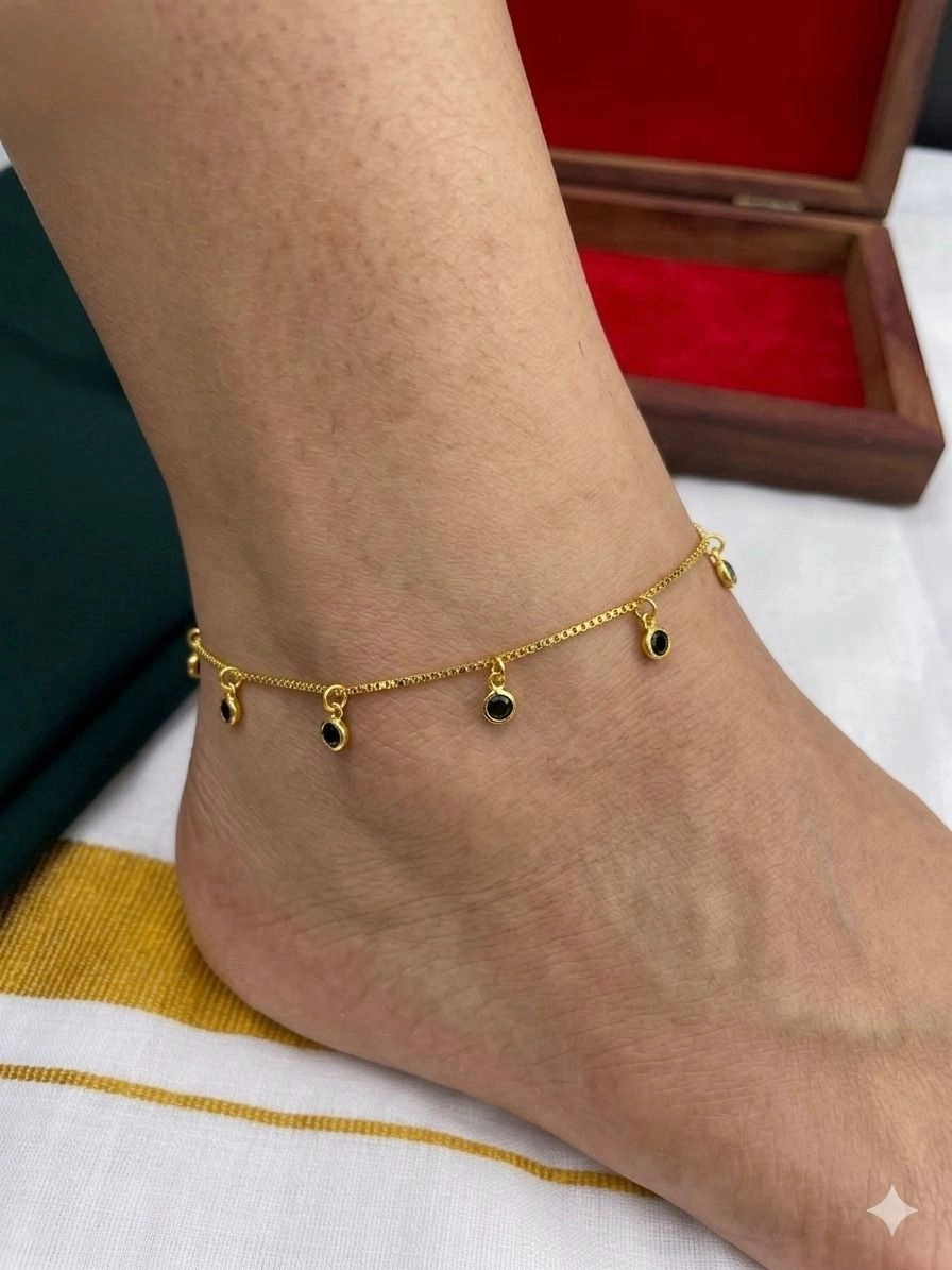 Black Round Anklet