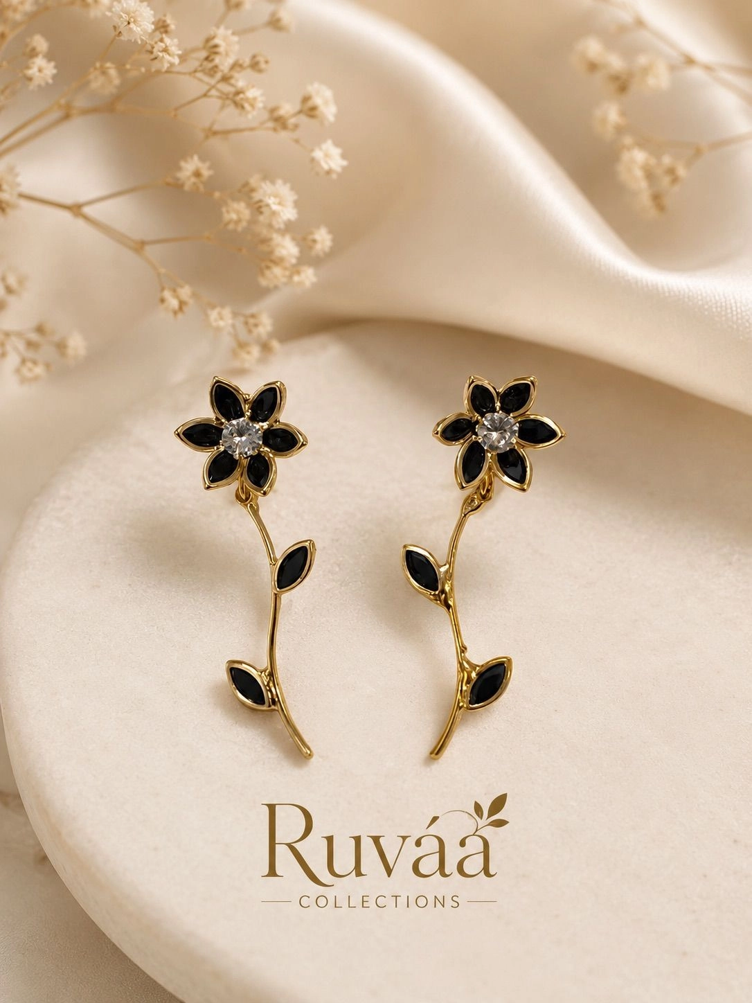Floral drop earrings 4