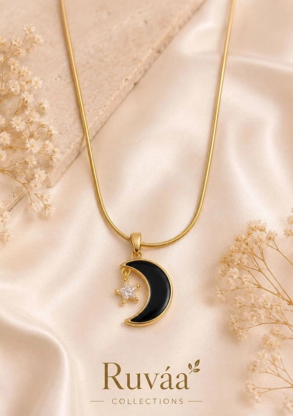 Moon pendant neck chain