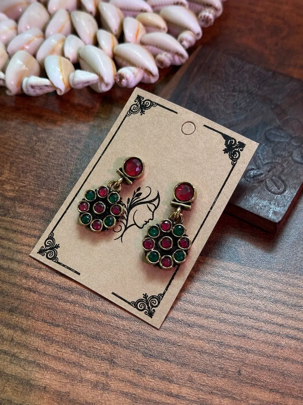 dual color polka earrings