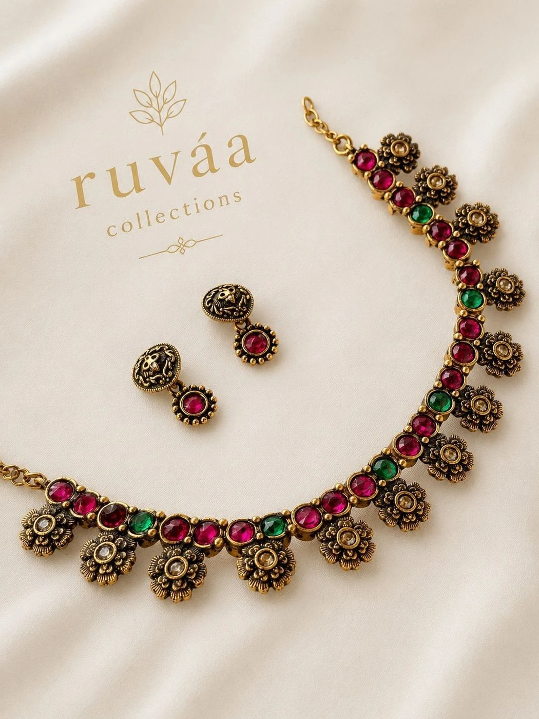 Gulnaar bloom necklace set 1
