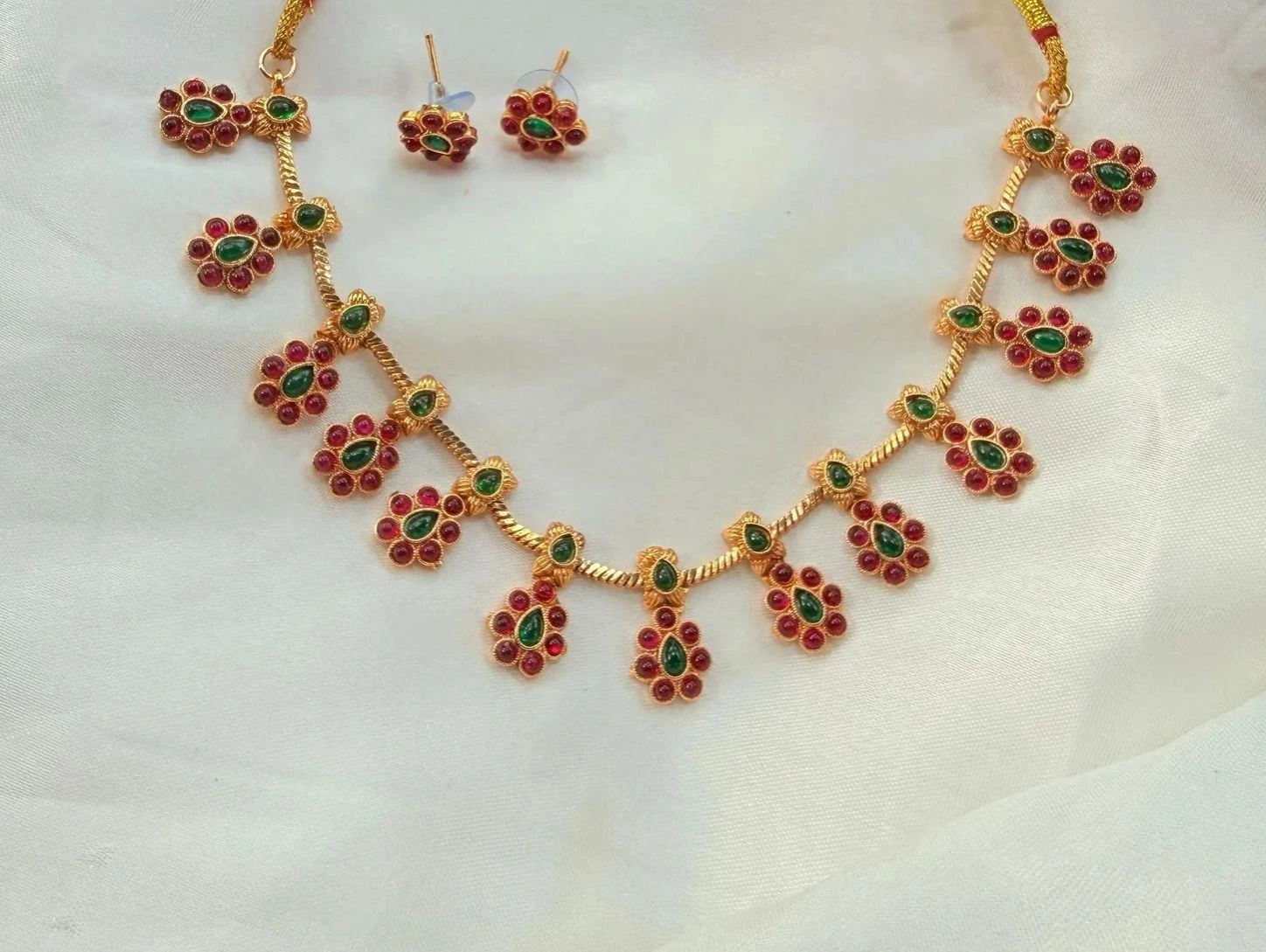 Aaradhya floral temple necklace set 3
