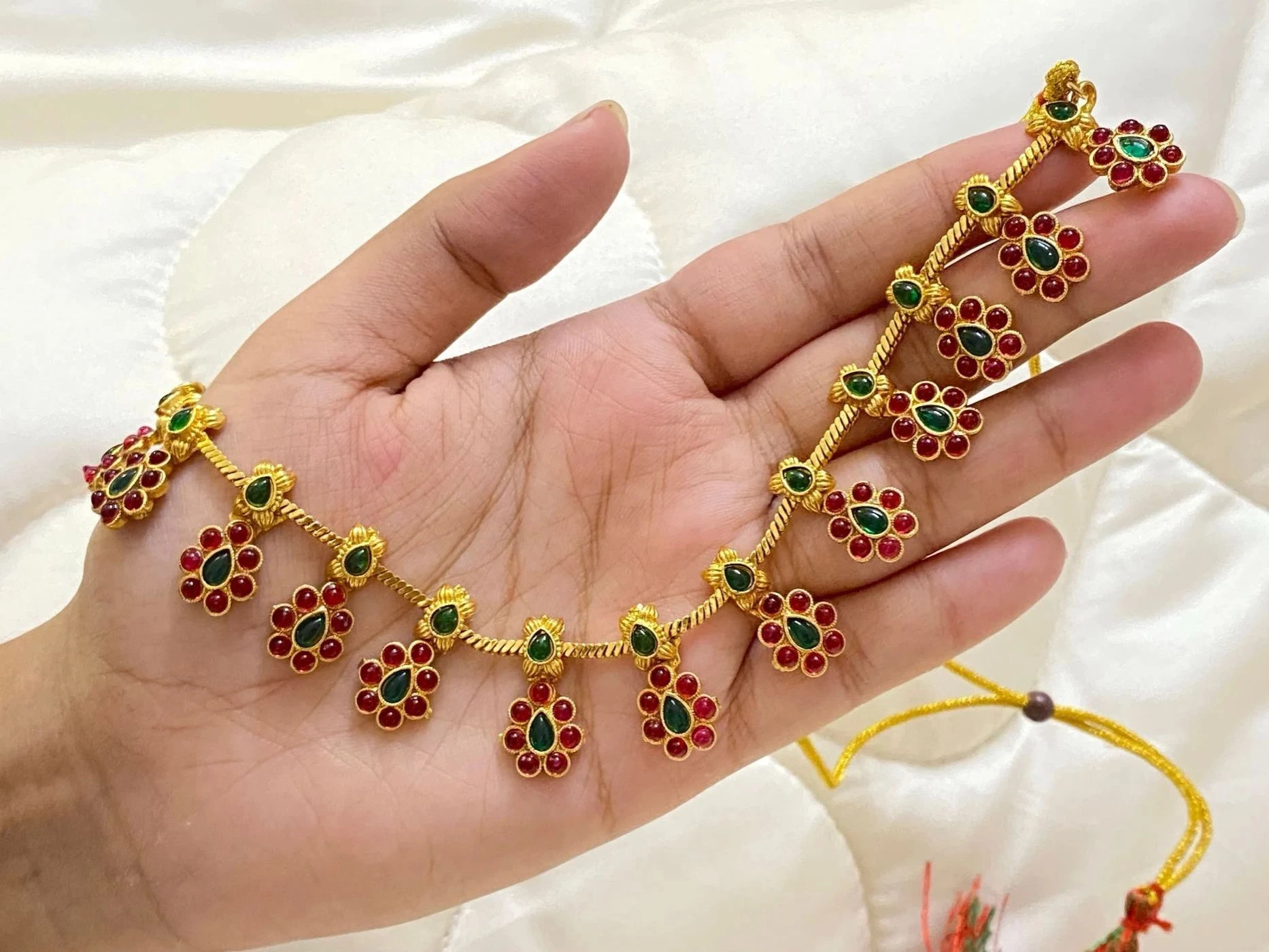Aaradhya floral temple necklace set 1
