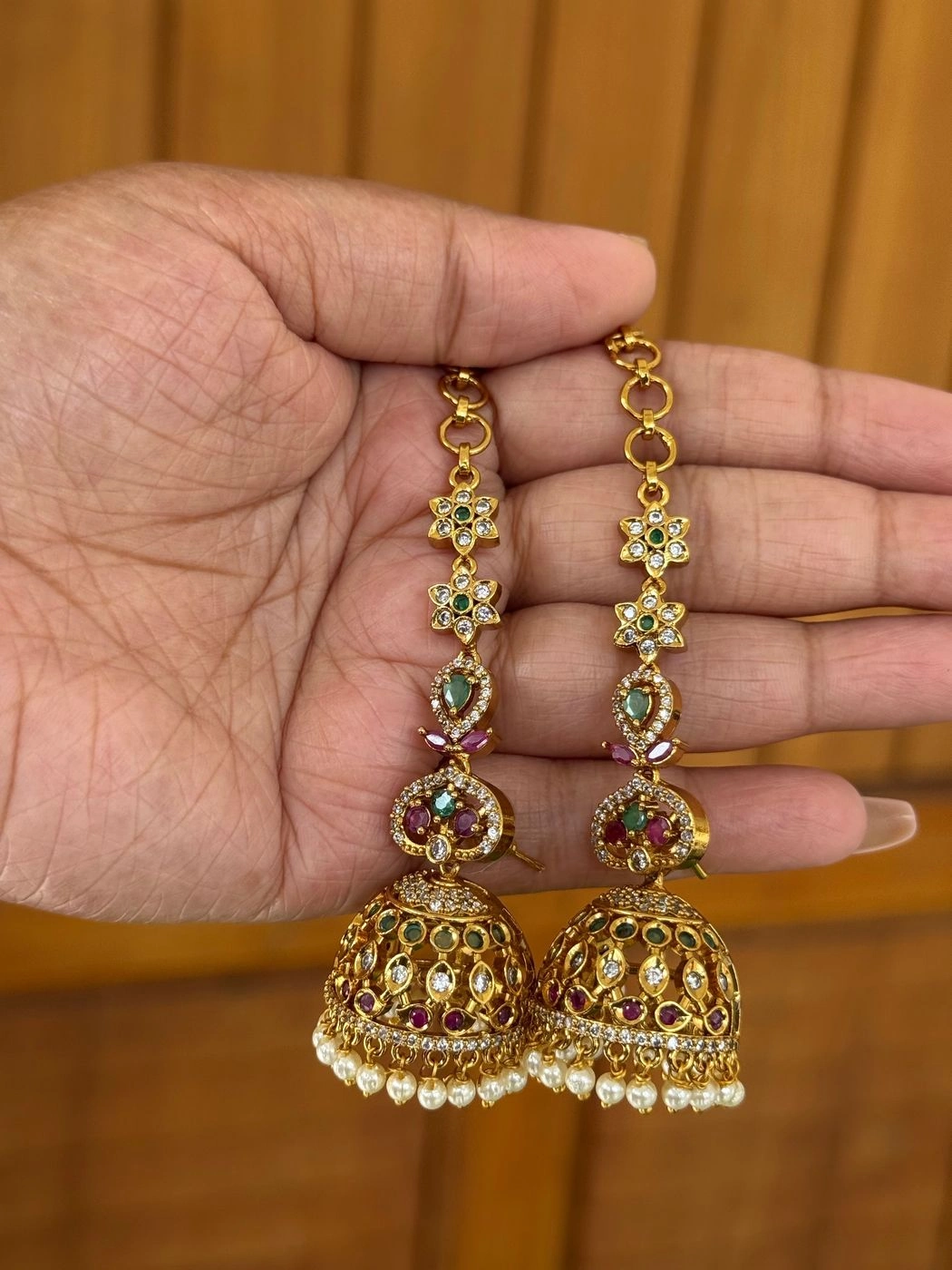 Premium AD stone maatti jhumka 1