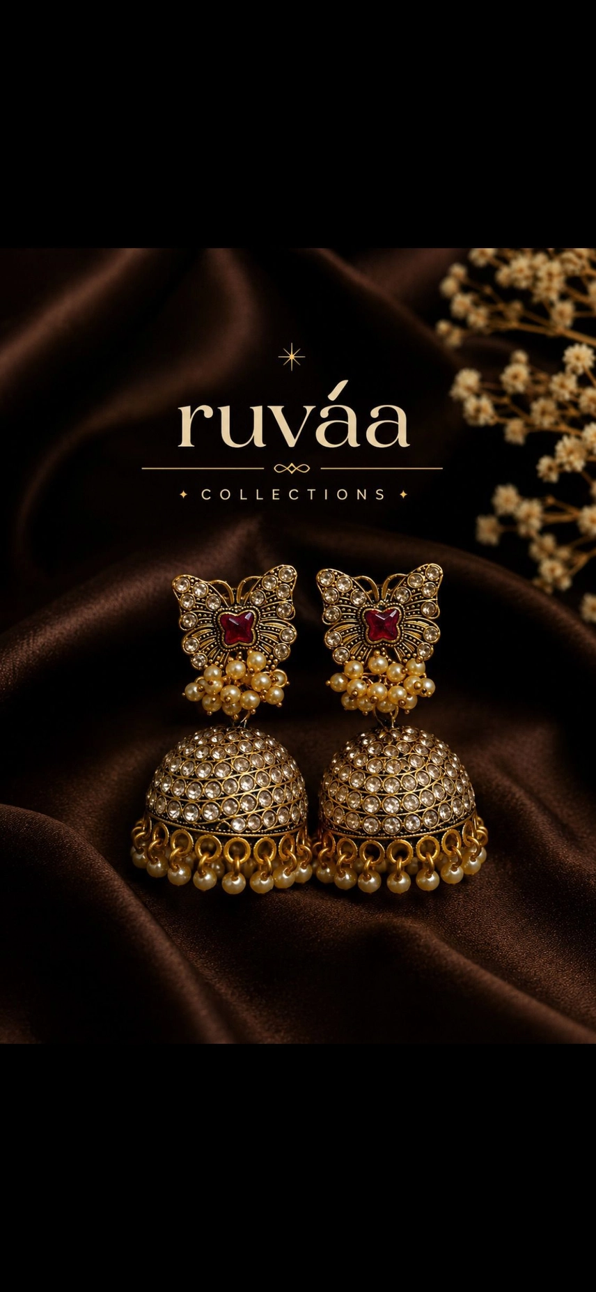 Butterfly jhumka earrings