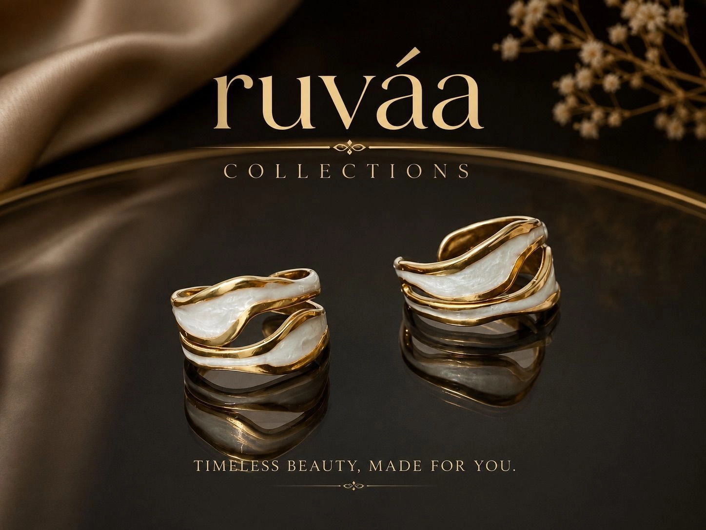Ivory wave design ring