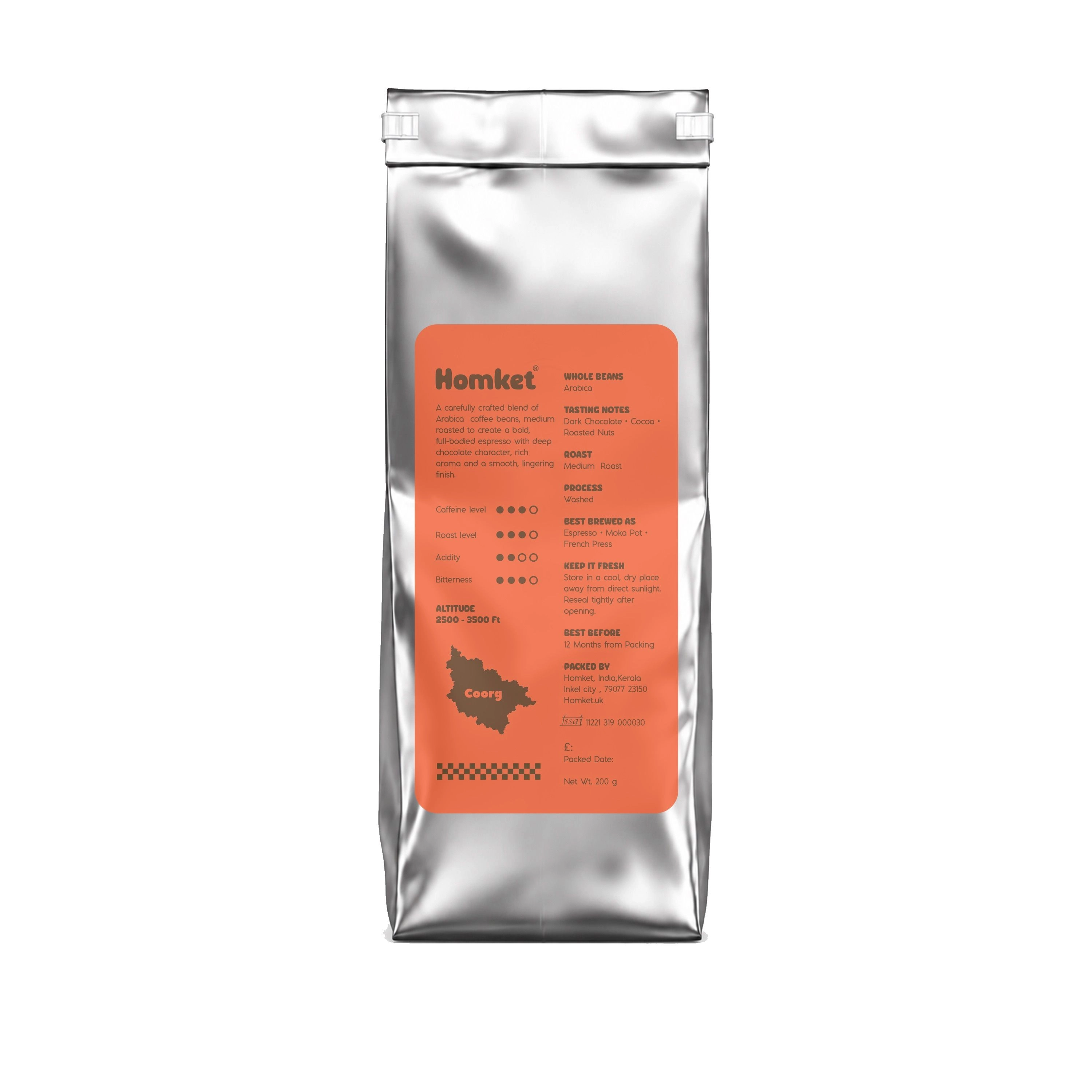 100% Medium Arabica whole bean