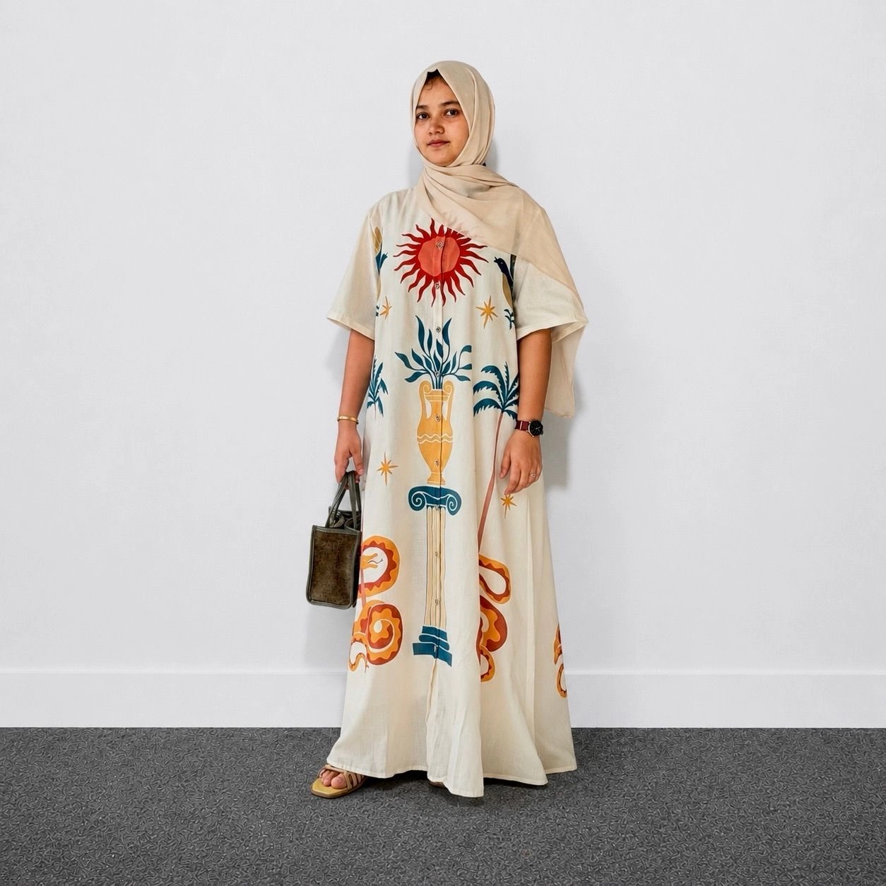 The Solara Ivory Maxi Dress