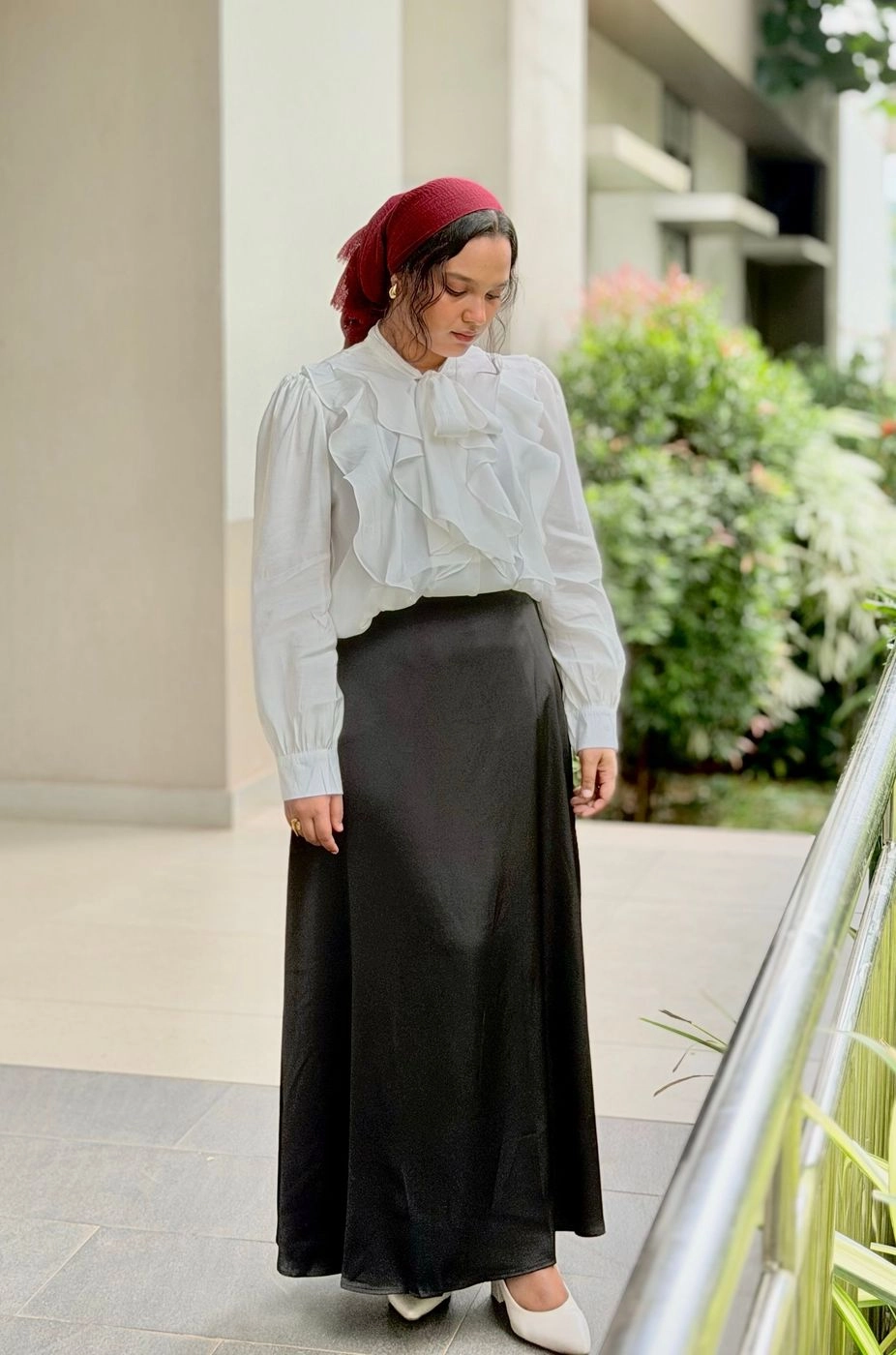 Pearl ruffle blouse 1