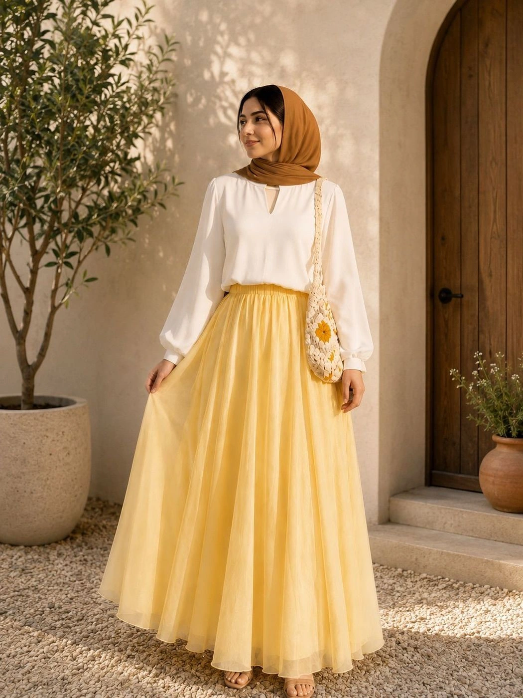 Butter Yellow Flow Maxi Skirt 🌼 1