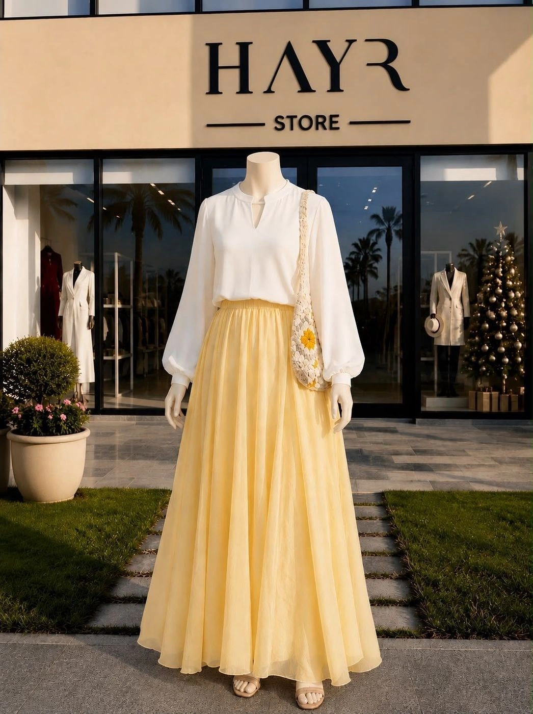 Butter Yellow Flow Maxi Skirt 🌼 2